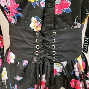 XOXO Womens Jr Cotton Printed Corset Blouse